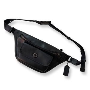 COACH Crossbody, black leather, $100